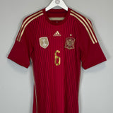 2014/15 SPAIN A.INIESTA #6 HOME SHIRT (M) ADIDAS