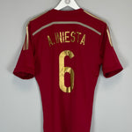 2014/15 SPAIN A.INIESTA #6 HOME SHIRT (M) ADIDAS