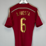 2014/15 SPAIN A.INIESTA #6 HOME SHIRT (M) ADIDAS