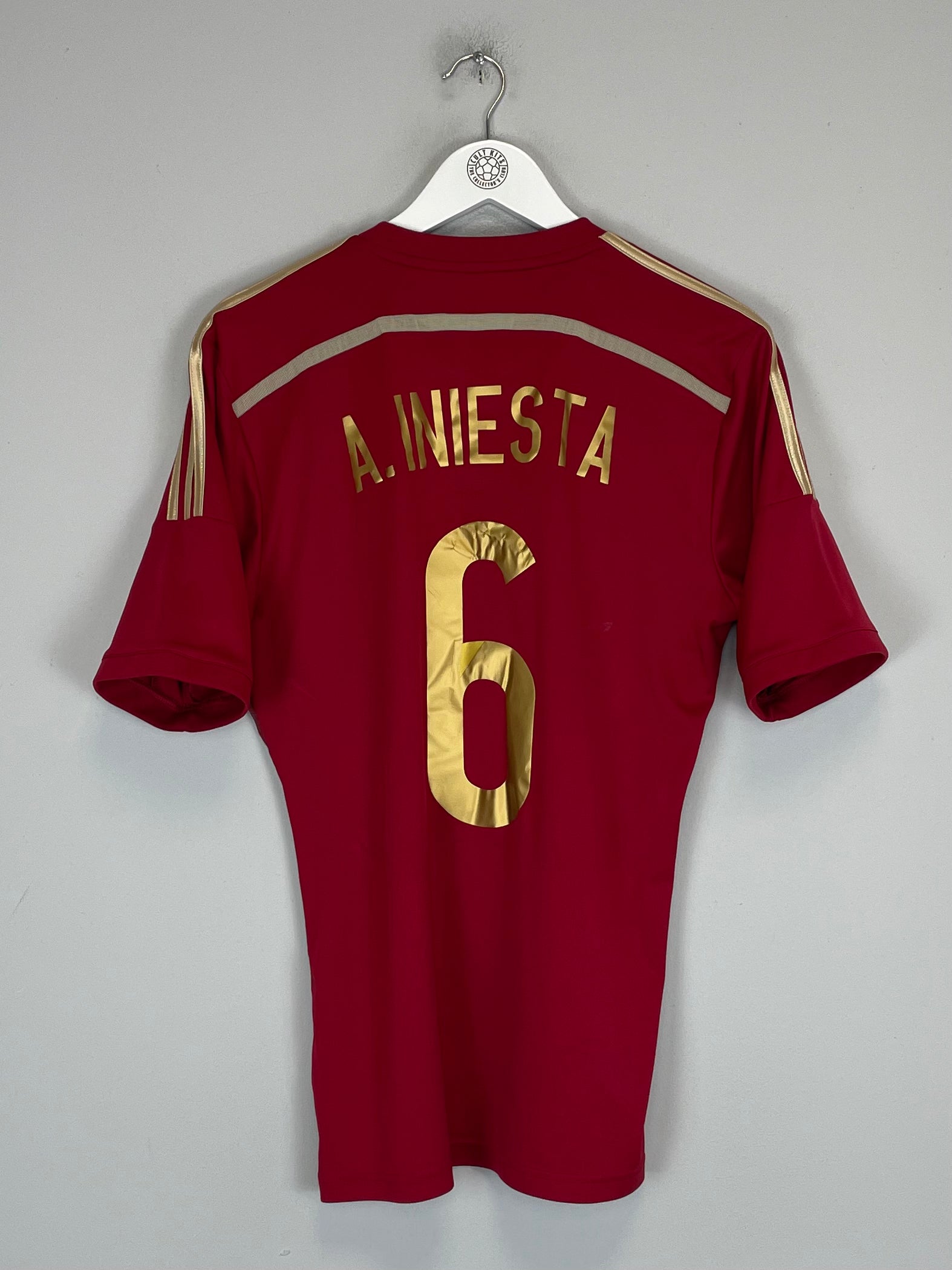 2014/15 SPAIN A.INIESTA #6 HOME SHIRT (M) ADIDAS