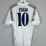 2001/02 REAL MADRID FIGO #10 HOME SHIRT (M) ADIDAS