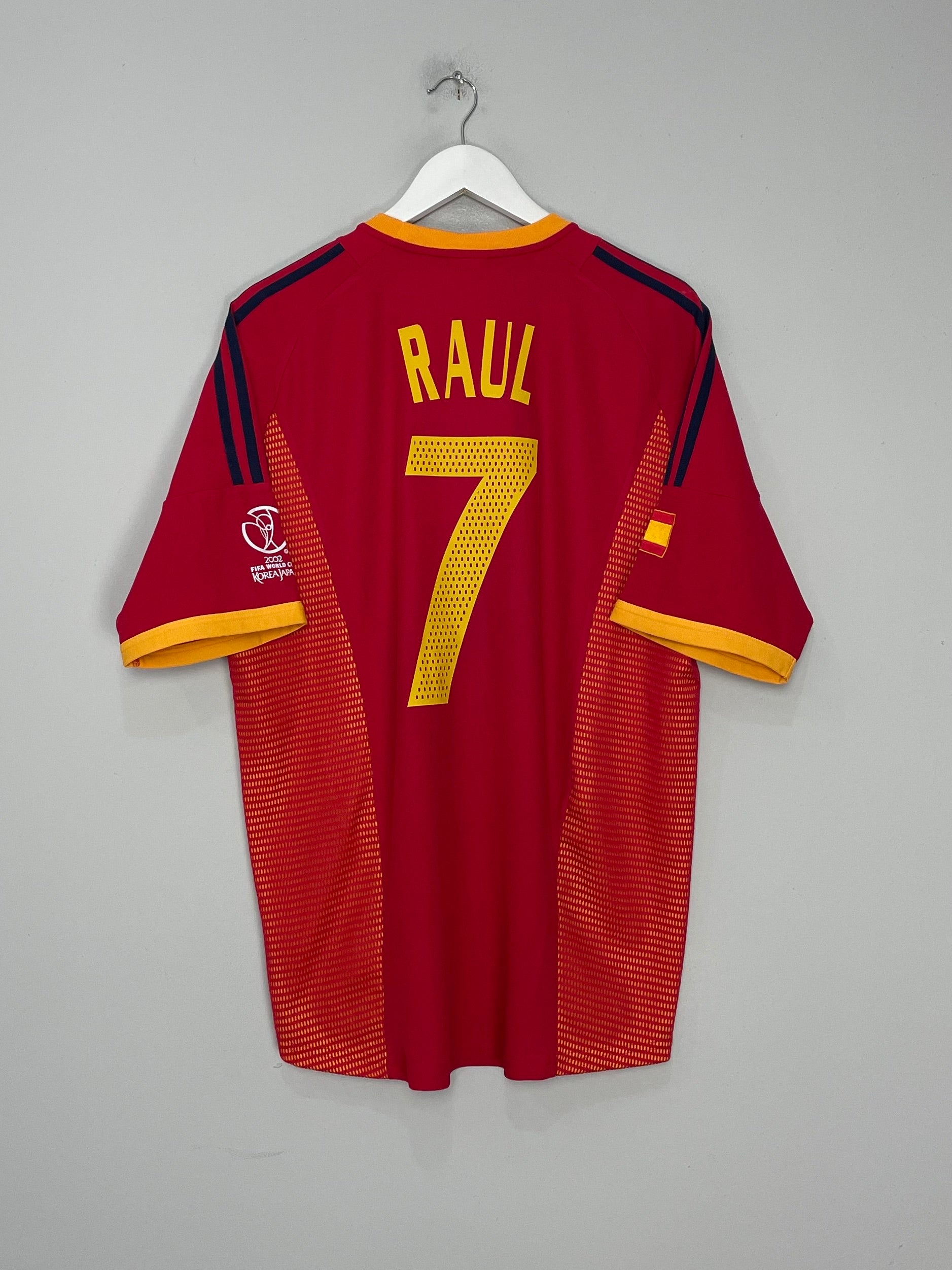 2002/04 SPAIN RAUL #7 HOME SHIRT (L) ADIDAS