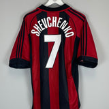 1998/99 AC MILAN SHEVCHENKO #7 HOME SHIRT (M) ADIDAS