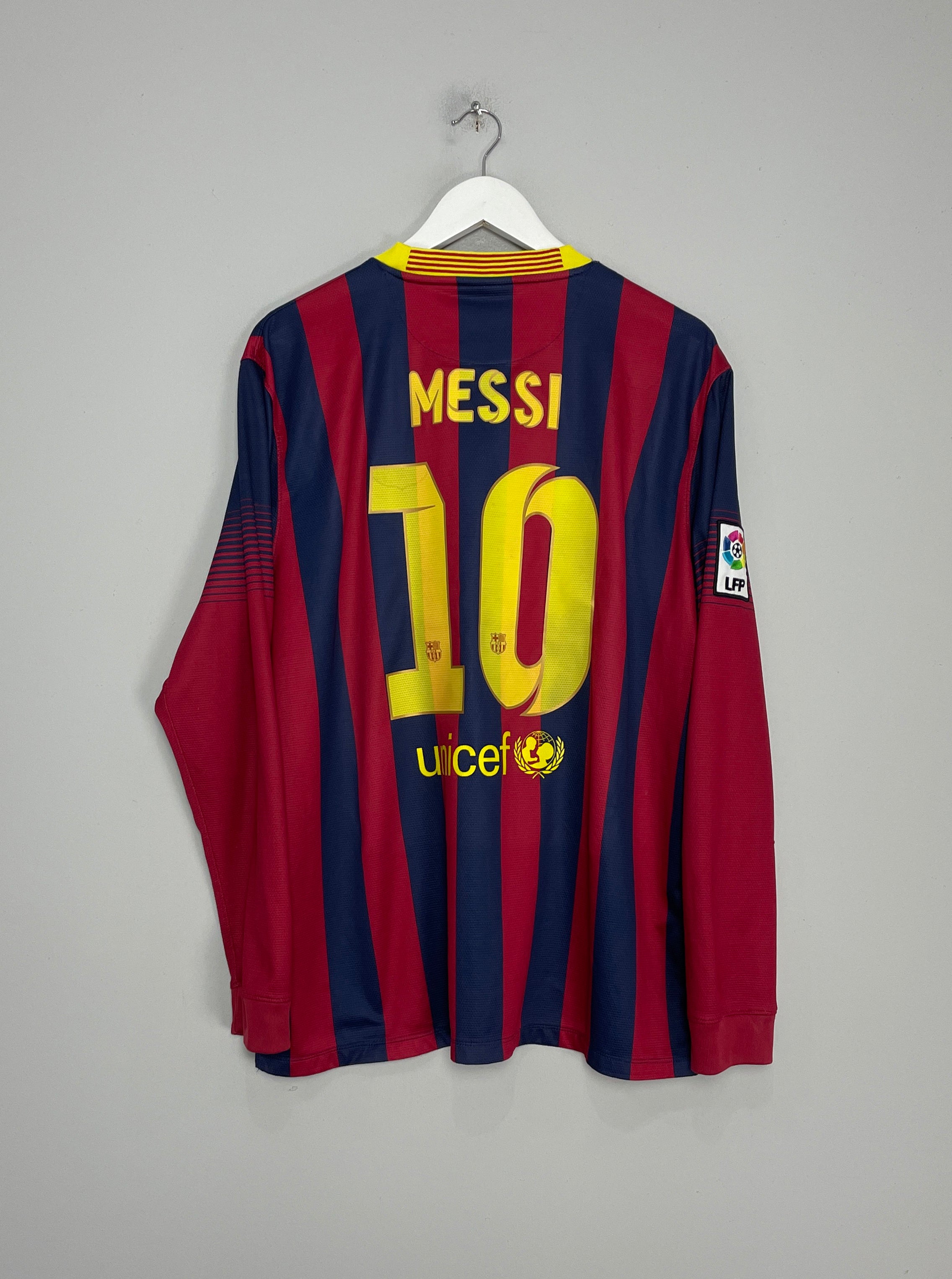 2013/14 BARCELONA MESSI #10 L/S HOME SHIRT (M) NIKE