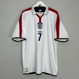 2003/05 ENGLAND BECKHAM #7 HOME SHIRT (XXL) UMBRO