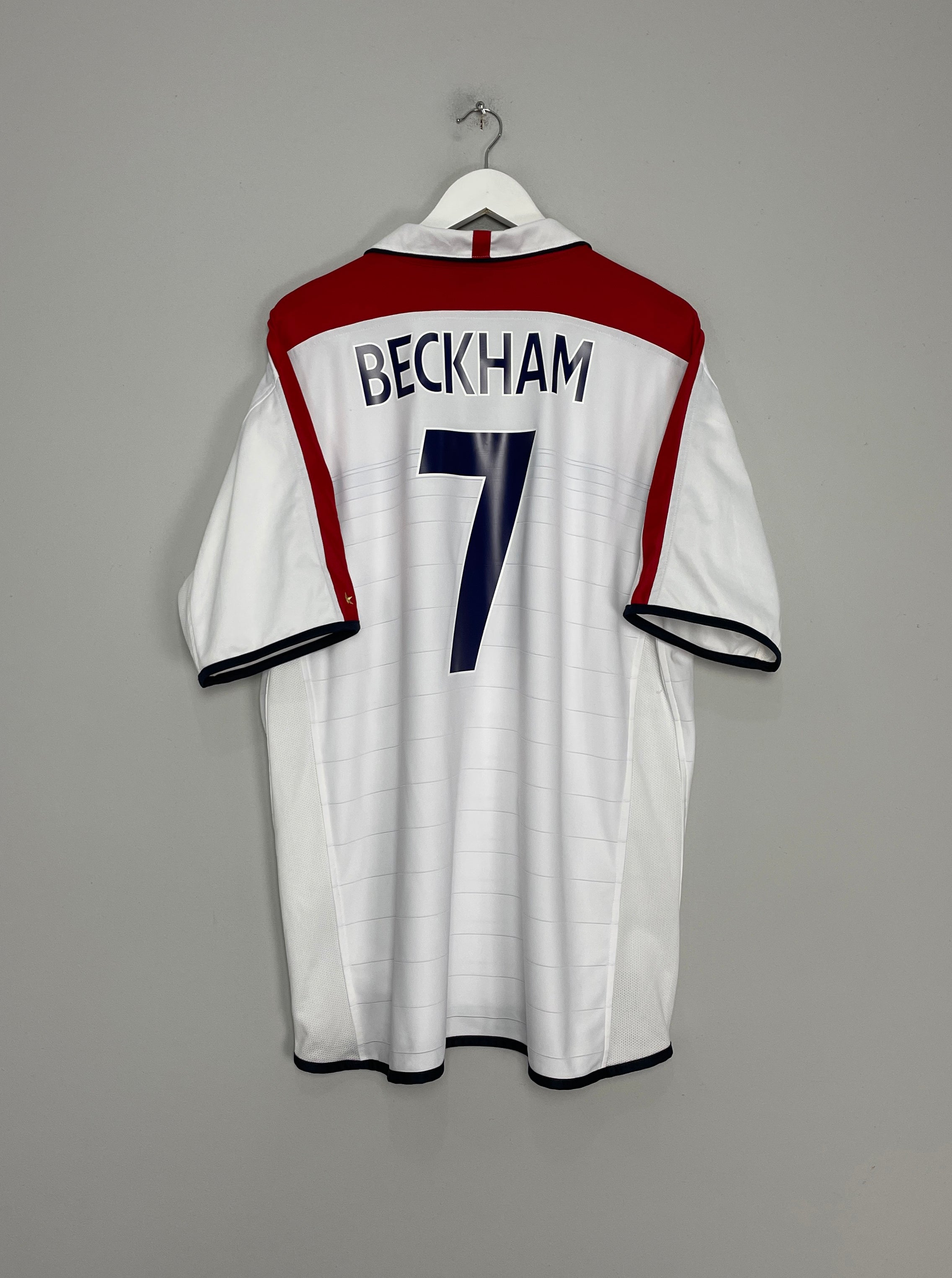 2003/05 ENGLAND BECKHAM #7 HOME SHIRT (XXL) UMBRO