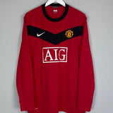 2009/10 MANCHESTER UNITED BERBATOV #9 L/S HOME SHIRT (XL) NIKE