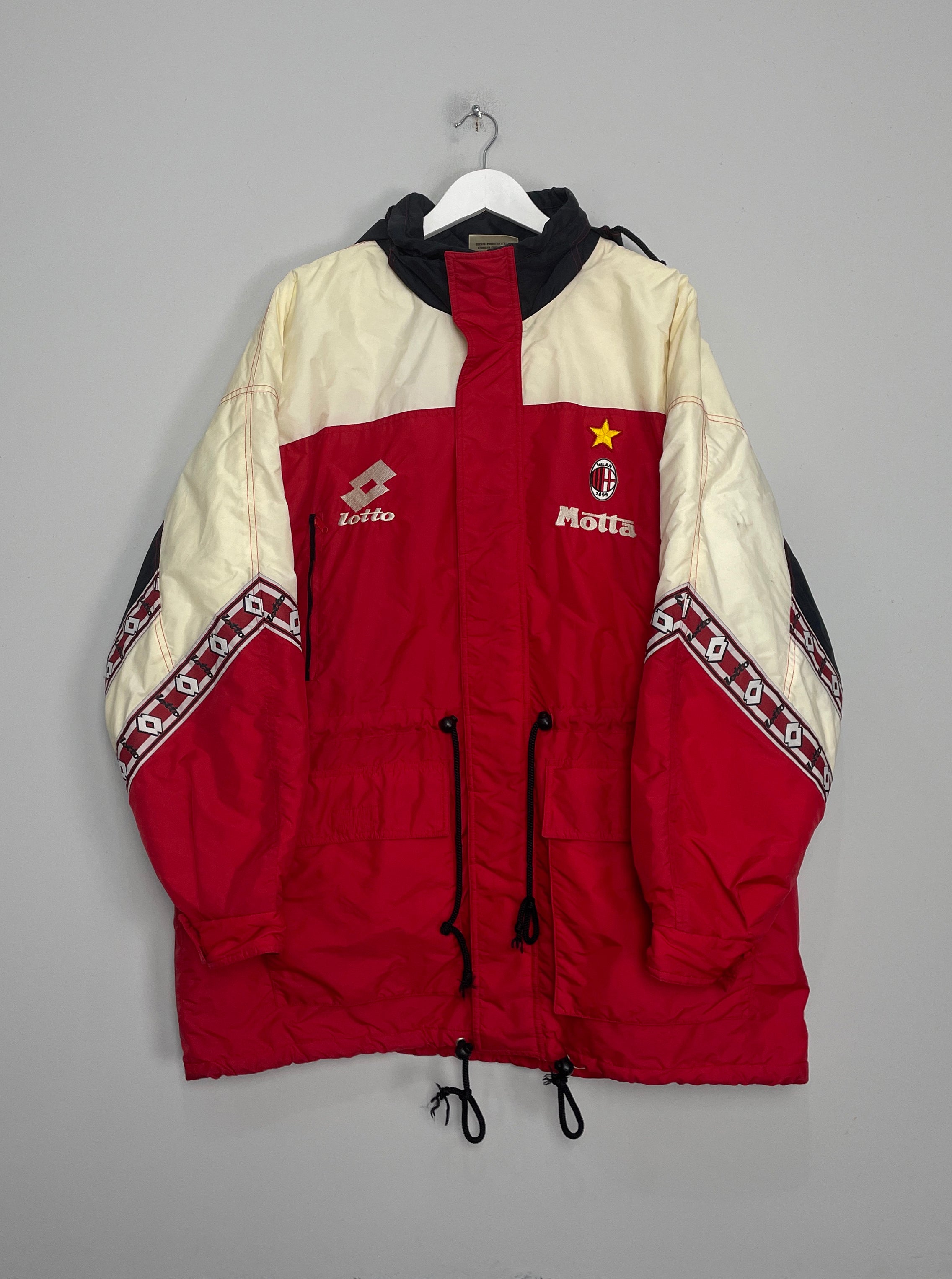 1993 94 AC MILAN PADDED BENCH COAT L LOTTO