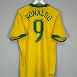 2006/08 BRAZIL RONALDO #9 HOME SHIRT (M) NIKE