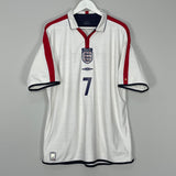 2003/05 ENGLAND BECKHAM #7 HOME SHIRT (XXL) UMBRO