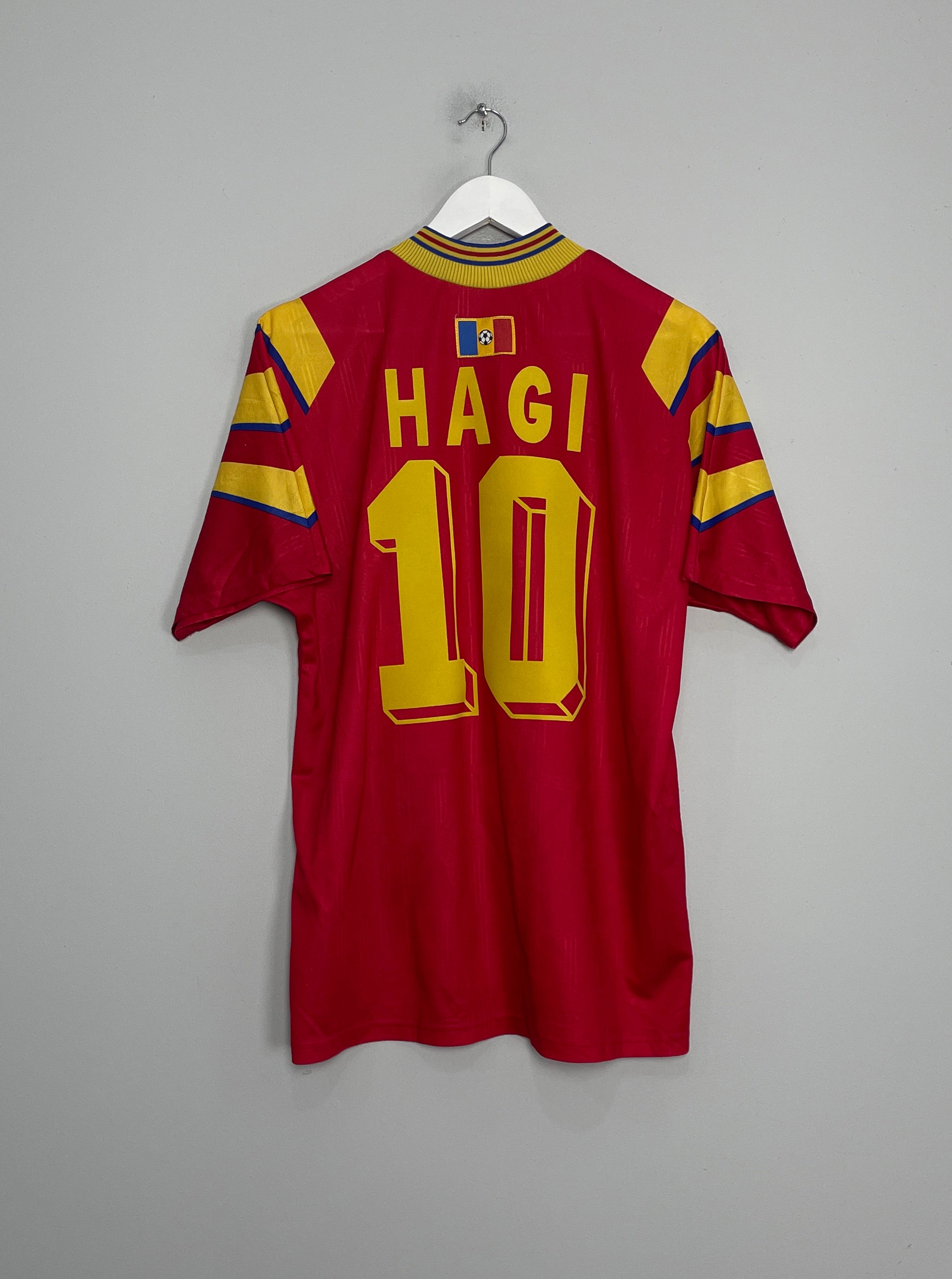 1996 ROMANIA HAGI #10 AWAY SHIRT (L) ADIDAS