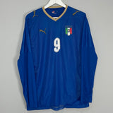 2007/08 ITALY TONI #9 *MATCH ISSUED + SIGNED* L/S HOME SHIRT (L) PUMA