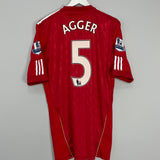 2010/12 LIVERPOOL AGGER #5 *PLAYER ISSUE* SIGNED HOME SHIRT (XL) ADIDAS