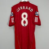 2010/11 LIVERPOOL GERRARD #8 *MATCH ISSUE* HOME SHIRT (XL) ADIDAS