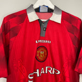 1996/98 MANCHESTER UNITED CANTONA #7 HOME SHIRT (XL) UMBRO