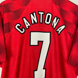 1996/98 MANCHESTER UNITED CANTONA #7 HOME SHIRT (XL) UMBRO