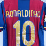 2007/08 BARCELONA RONALDINHO #80 HOME SHIRT (M) NIKE