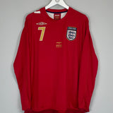 2006/08 ENGLAND BECKHAM #7 L/S AWAY SHIRT (M) UMBRO