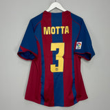 2004/05 BARCELONA MOTTA #3 HOME SHIRT (M) NIKE