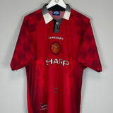 1996/98 MANCHESTER UNITED CANTONA #7 HOME SHIRT (XL) UMBRO