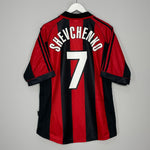 1998/00 AC MILAN SHEVCHENKO #7 HOME SHIRT (L) ADIDAS