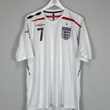 2007/09 ENGLAND BECKHAM #7 HOME SHIRT (XL) UMBRO