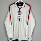 2003/05 ENGLAND BECKHAM #7 L/S HOME SHIRT (XXL) UMBRO