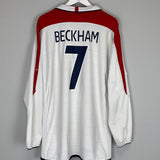 2003/05 ENGLAND BECKHAM #7 L/S HOME SHIRT (XXL) UMBRO