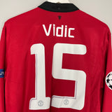 2013/14 MANCHESTER UNITED VIDIC #15 L/S C/L HOME SHIRT (XL) NIKE