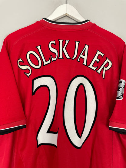 2000/02 MANCHESTER UNITED SOLSKJAER #20 C/L HOME SHIRT (XL) UMBRO