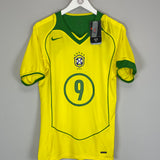 2004/06 BRAZIL RONALDO #9 *BNWT* HOME SHIRT (S) NIKE