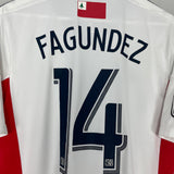 2013/14 NEW ENGLAND REVOLUTION FAGUNDEZ #14 AWAY SHIRT (M) ADIDAS