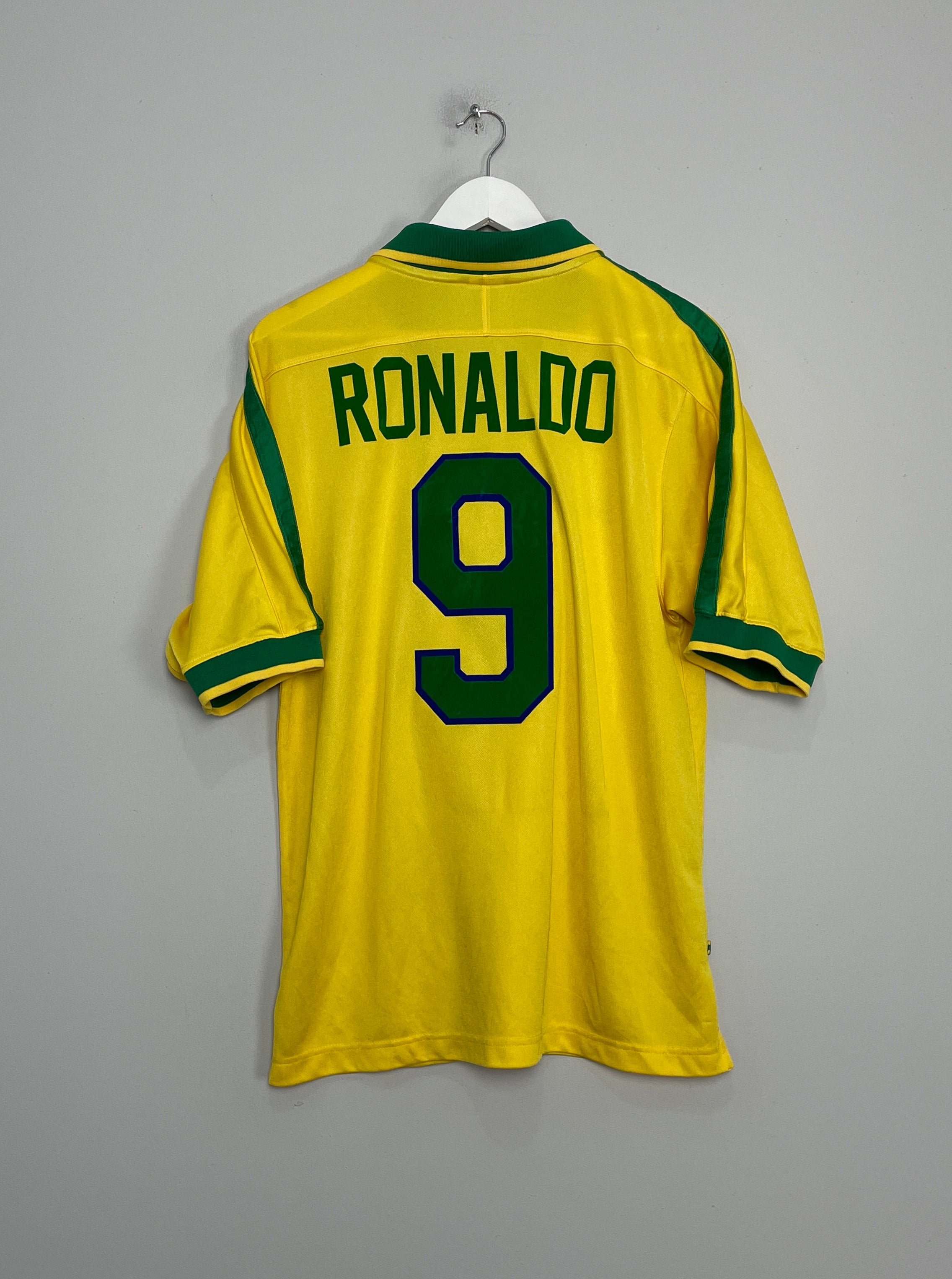 1998/00 BRAZIL RONALDO #9 HOME SHIRT (L) NIKE