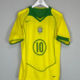 2004/06 BRAZIL RONALDINHO #10 HOME SHIRT (M) NIKE