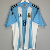 2002/04 ARGENTINA ZANETTI #8 HOME SHIRT (L) ADIDAS