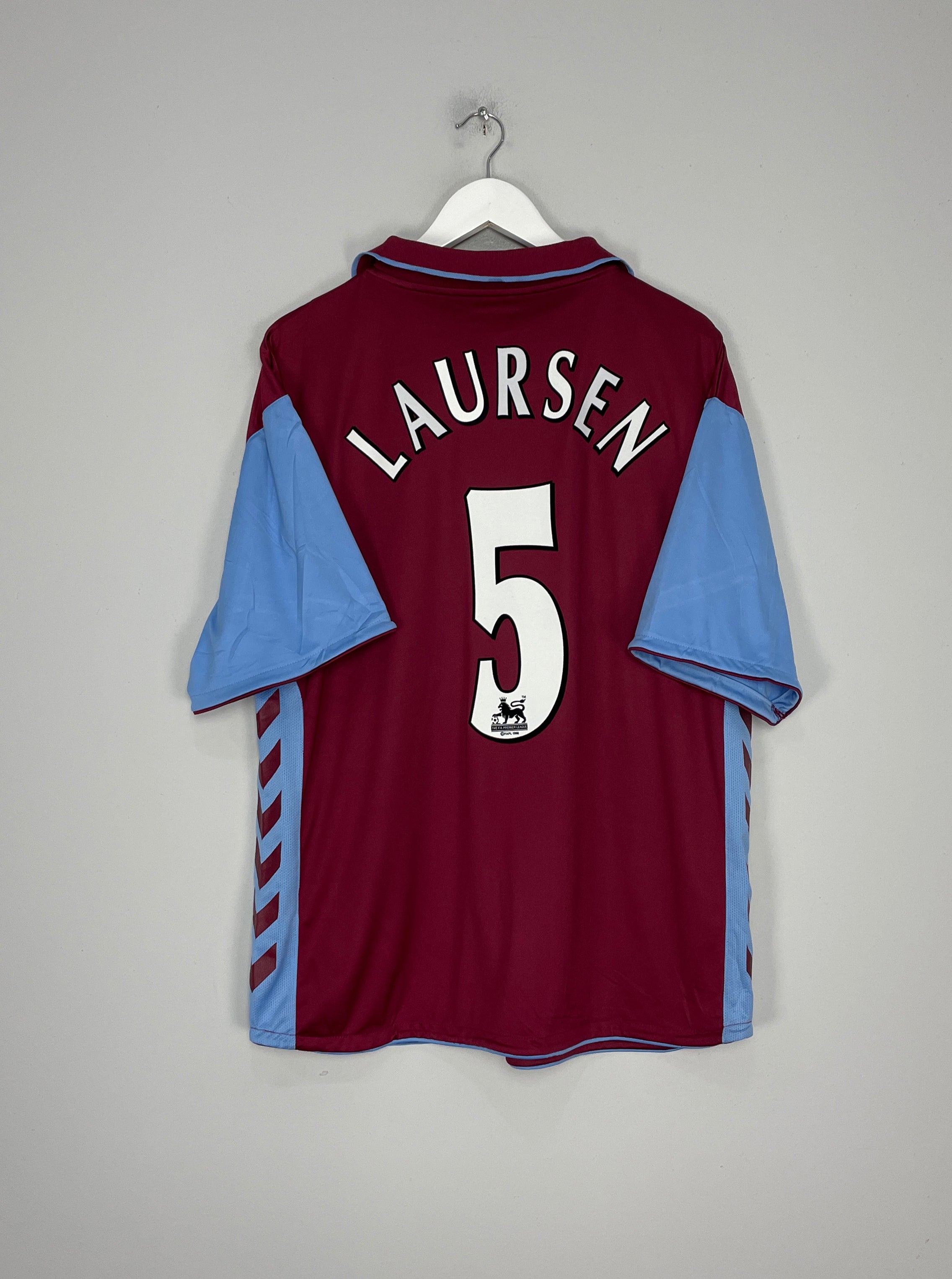 2006/07 ASTON VILLA LAURSEN #5 HOME SHIRT (L) HUMMEL