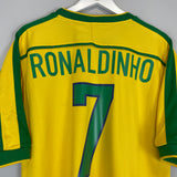 1998/00 BRAZIL RONALDINHO #7 HOME SHIRT (L) NIKE