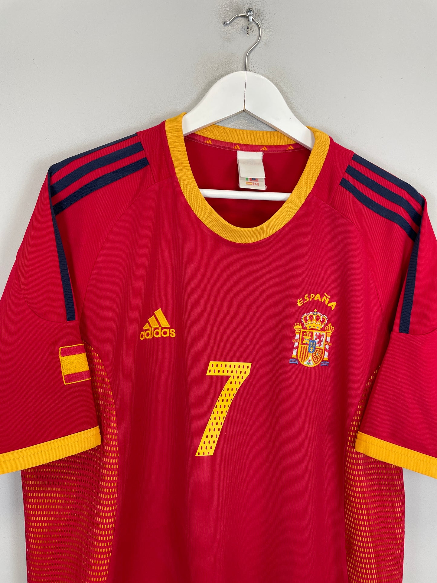 2002/04 SPAIN RAUL #7 HOME SHIRT (L) ADIDAS