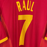 2002/04 SPAIN RAUL #7 HOME SHIRT (L) ADIDAS