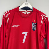 2004/06 ENGLAND BECKHAM #7 L/S AWAY SHIRT (L) UMBRO