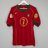 2004/06 PORTUGAL FIGO #7 HOME SHIRT (M) NIKE