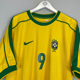 1998/00 BRAZIL RONALDO #9 HOME SHIRT (L) NIKE