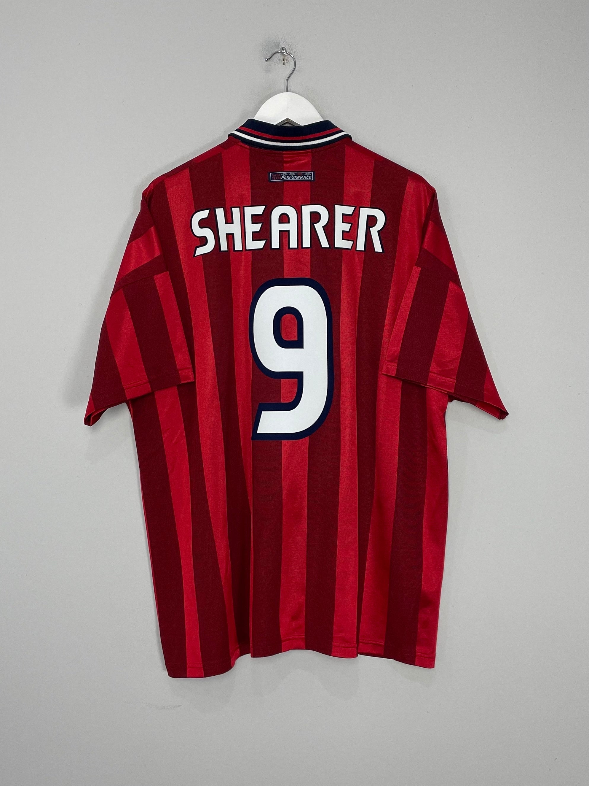 1997/99 ENGLAND SHEARER #9 AWAY SHIRT (XXL) UMBRO