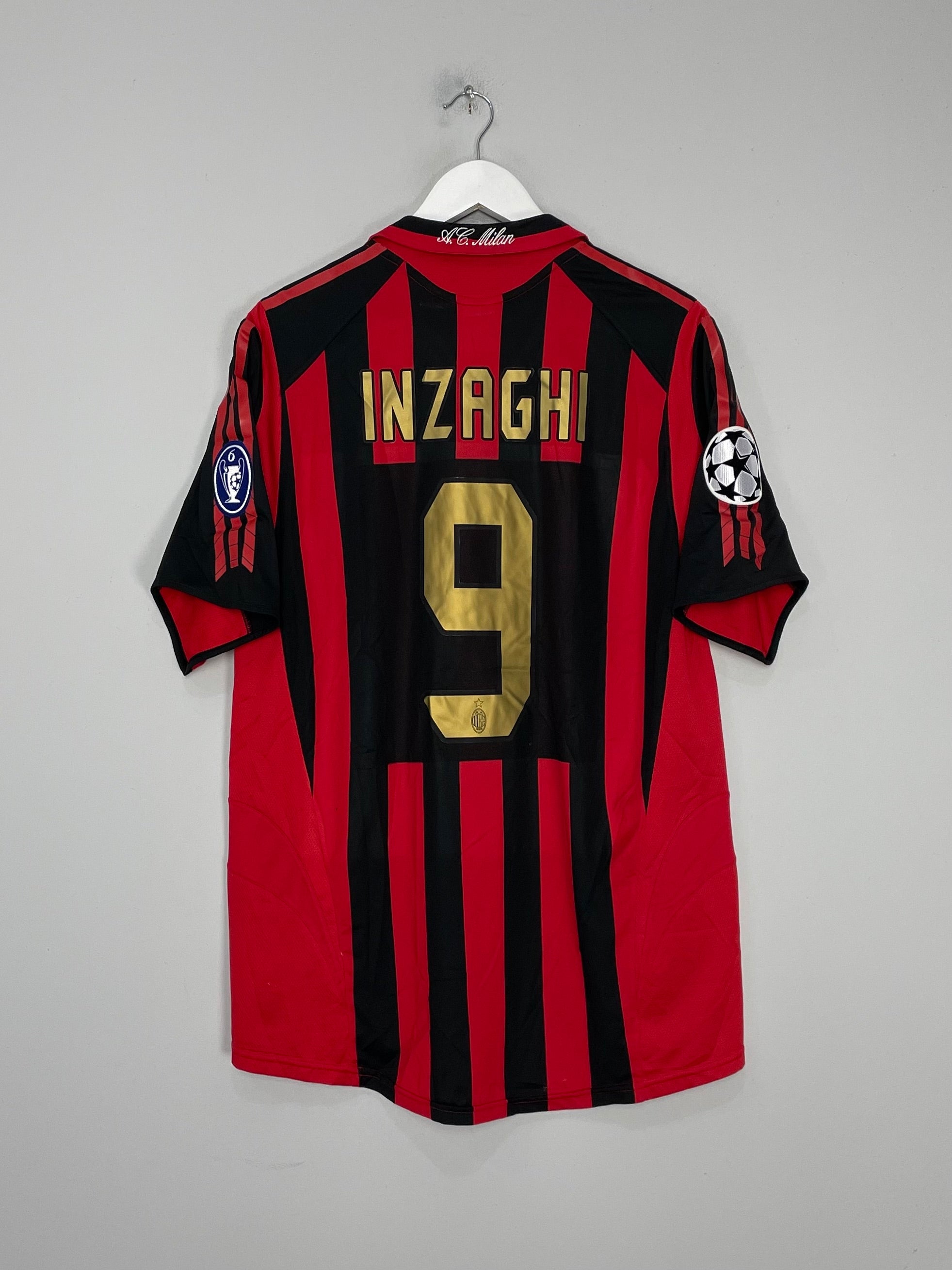 2005/06 AC MILAN INZAGHI #9 C/L HOME SHIRT (L) ADIDAS