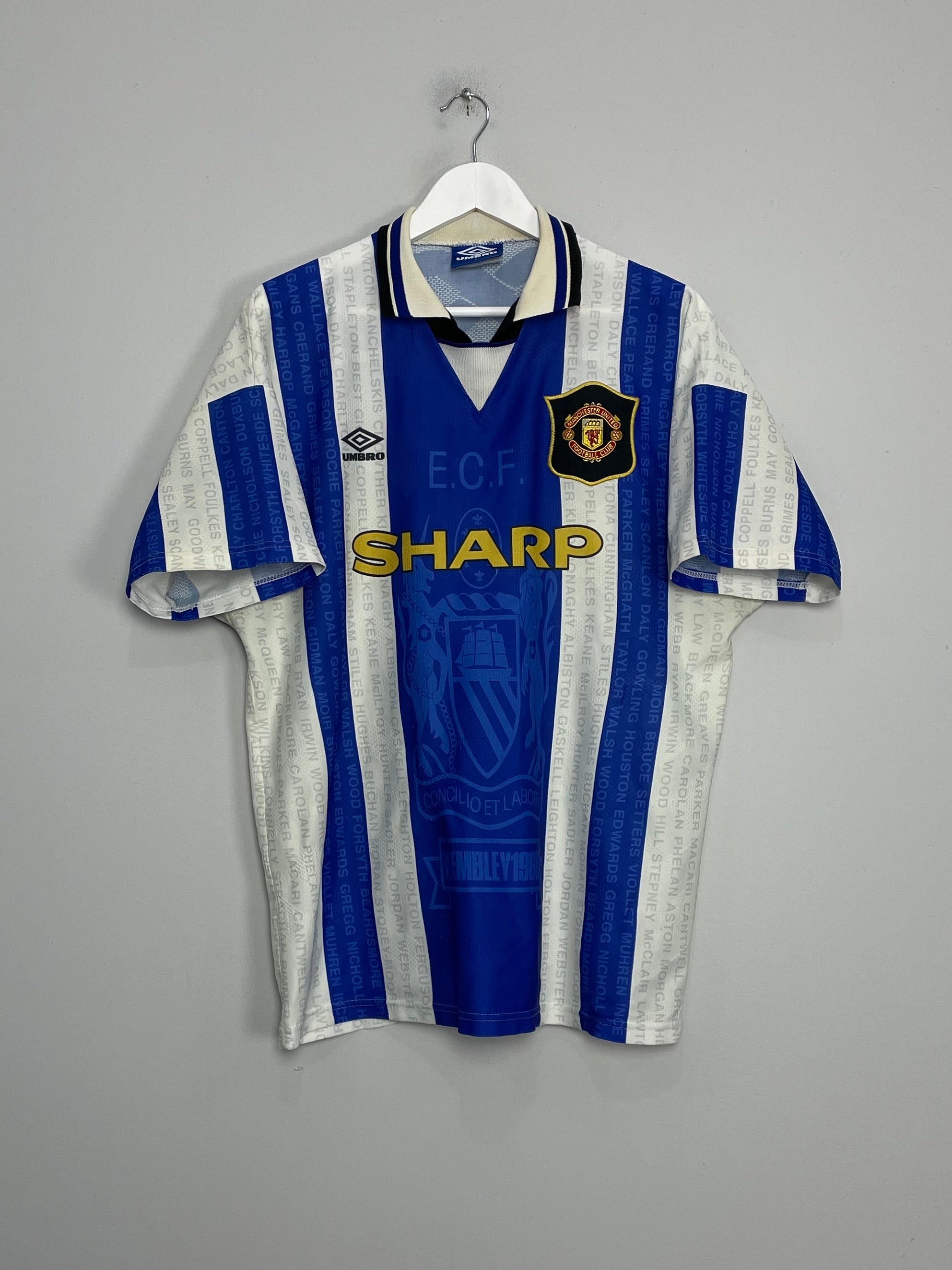 1995/96 MANCHESTER UNITED AWAY SHIRT (L) UMBRO