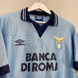 1995/96 LAZIO HOME SHIRT (L) UMBRO