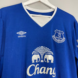 2015/16 EVERTON LUKAKU #10 L/S HOME SHIRT (XL) UMBRO