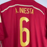 2014/15 SPAIN A.INIESTA #6 HOME SHIRT (L) ADIDAS