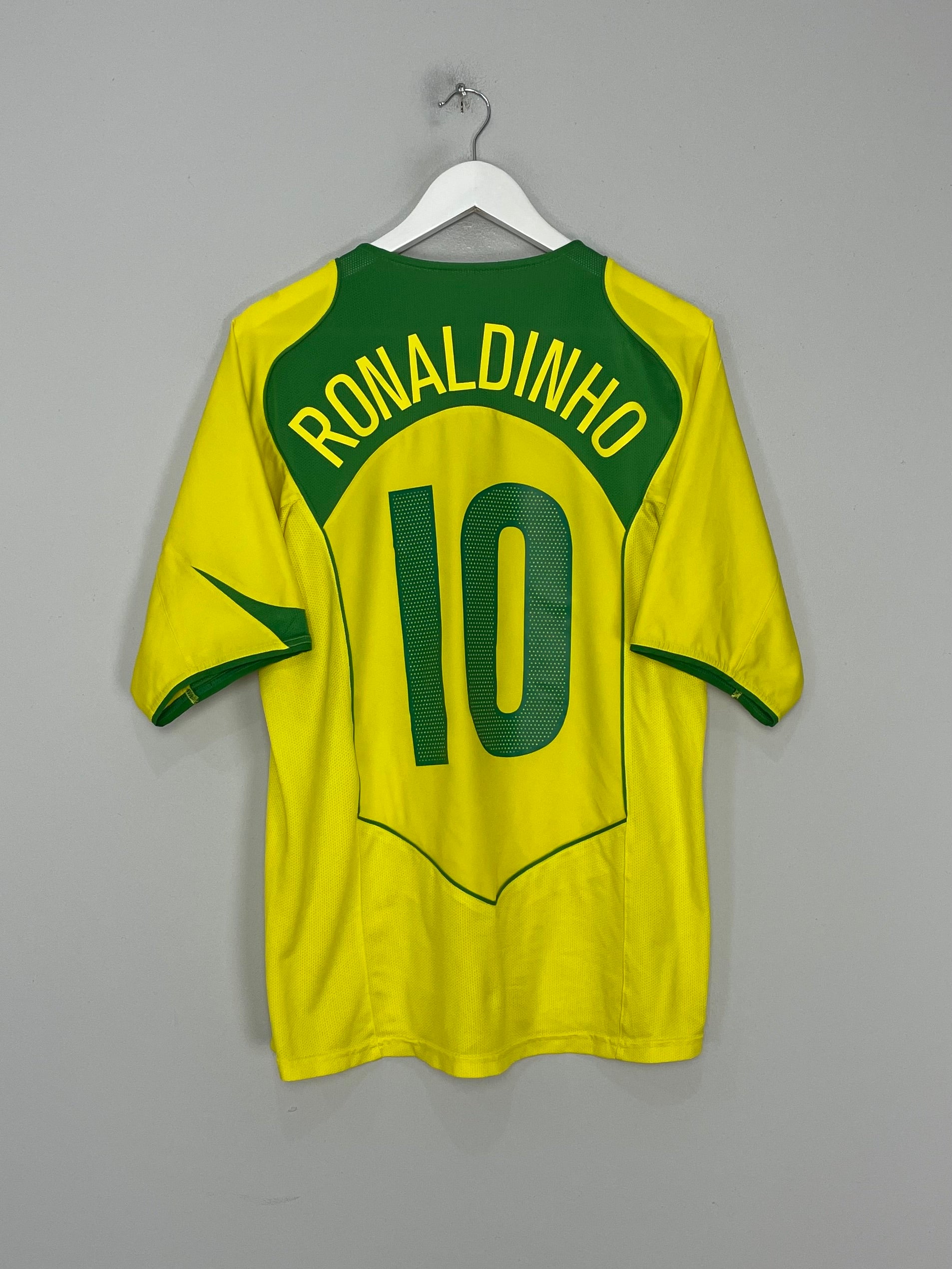  2004/06 BRAZIL RONALDINHO #10 HOME SHIRT (L) NIKE