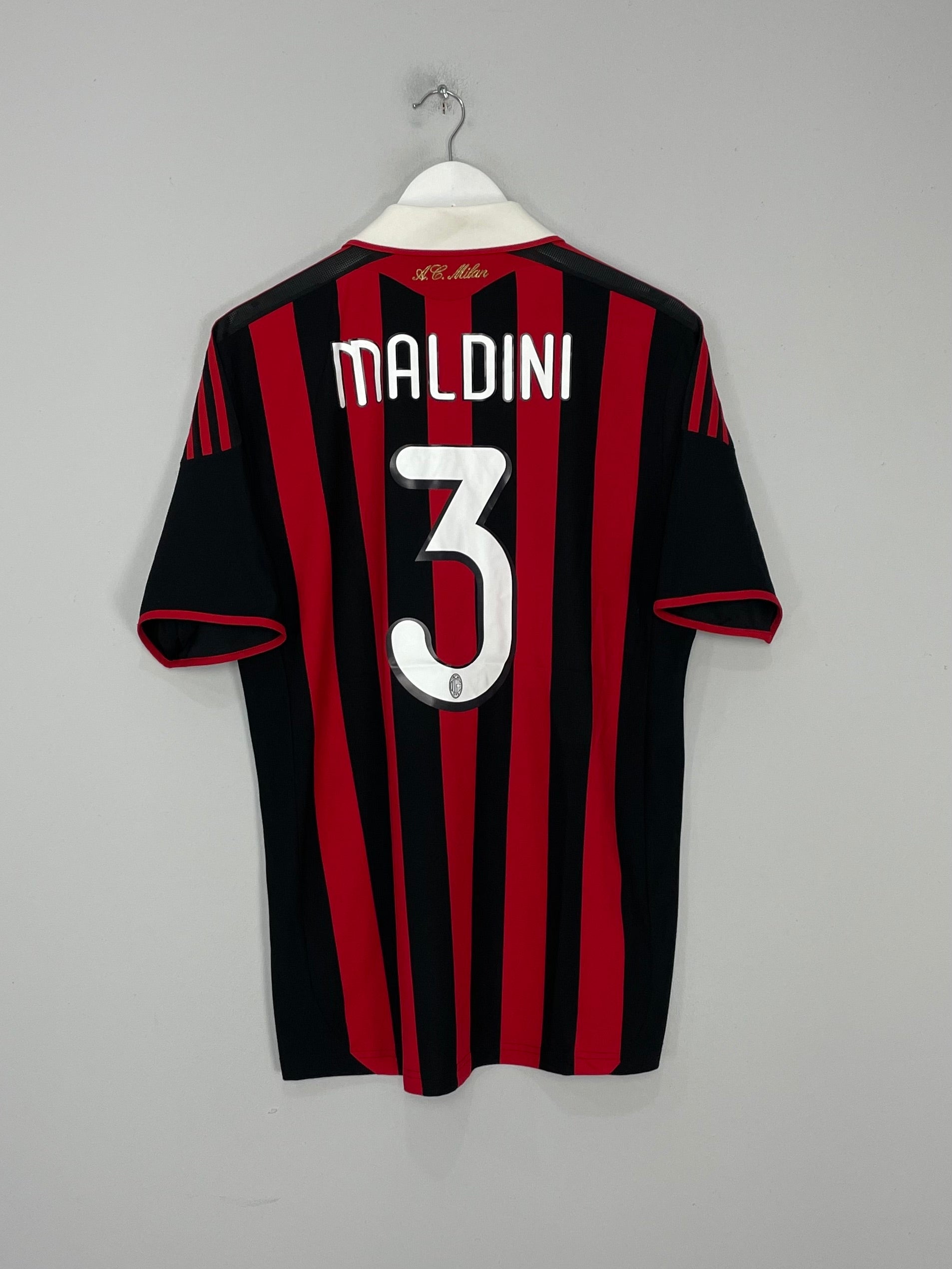 2009/10 AC MILAN MALDINI #3 HOME SHIRT (M) ADIDAS